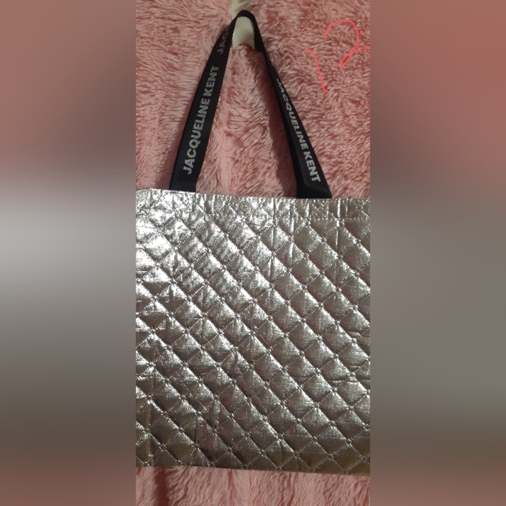 New Silver insulated tote bag